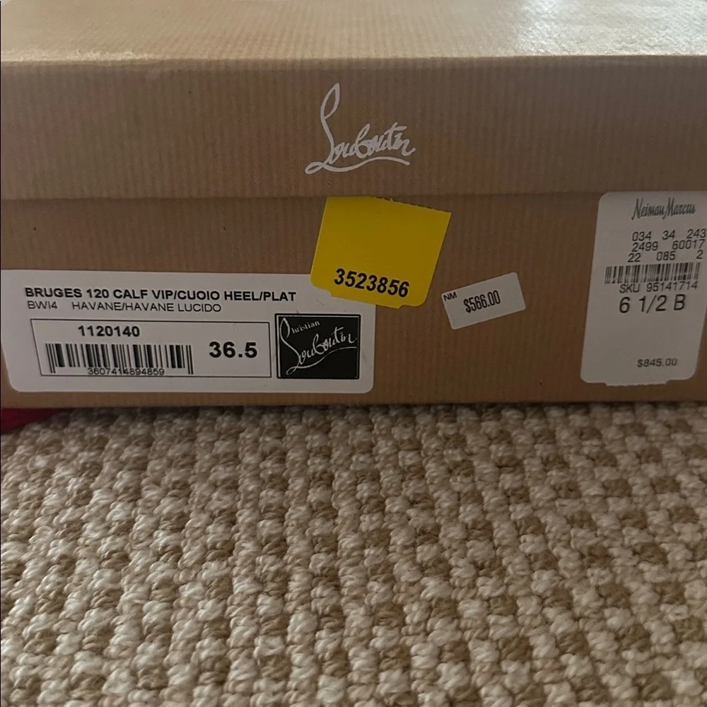 NWT Authentic Christian Louboutin 4 1/4” Chocolate Platform Brown Leather Heels